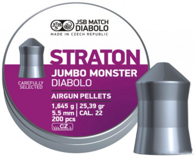 Пули пневматические JSB Straton Jumbo Monster 5,51мм 1,645г (200шт)