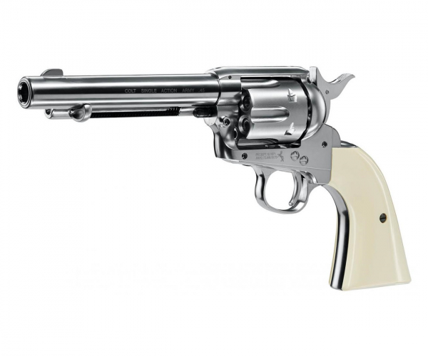 Пневматический револьвер Umarex Colt SAA 45 BB nickel