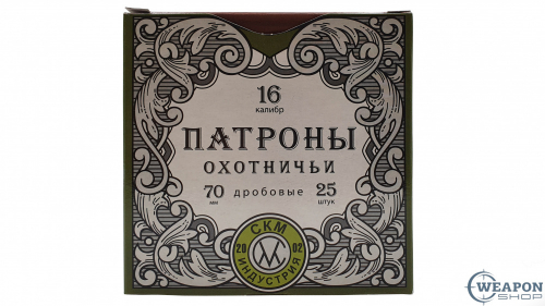 Патрон СКМ к.16/70 №00 Б/К 30гр. (цена за 1 патрон, в пачке 25 штук)