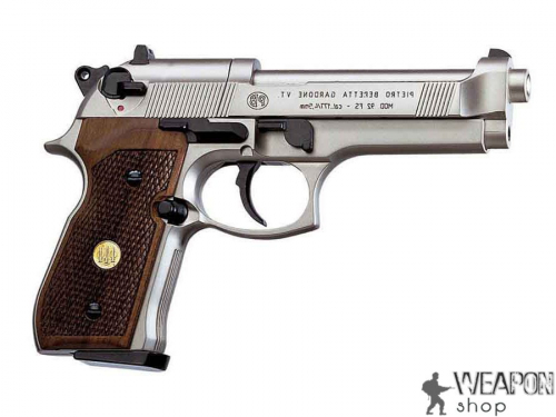 Пневматический пистолет Umarex Beretta M92 FS никель с деревянными накладками