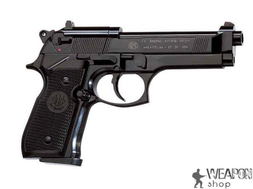 Пневматический пистолет Umarex Beretta M92 FS чёрный с чёрными пластиковыми накладками