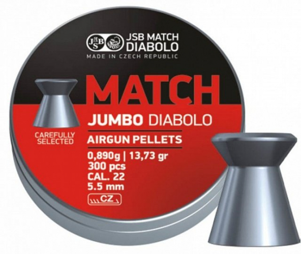 Пули пневматические JSB Exact Jumbo Diabolo Match 5,5мм 0,89г  (300шт)