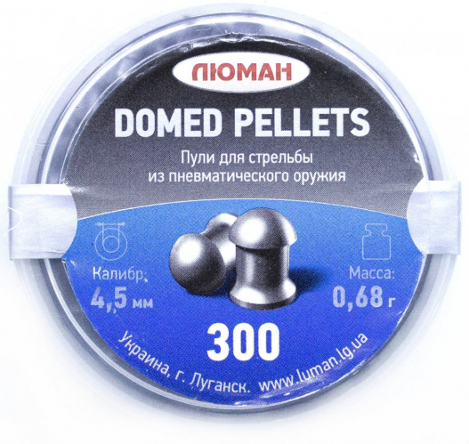 Пули пневматические Люман Domed Pellets 4,5мм 0,68г (300шт)
